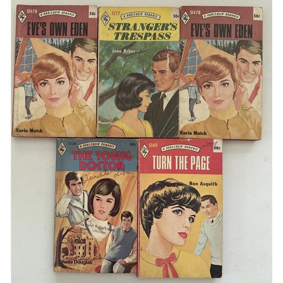 Lot of 17 Vintage Harlequin Romance Books 1970's Red Edge PB Some Under #1000 - Picture 5 of 8